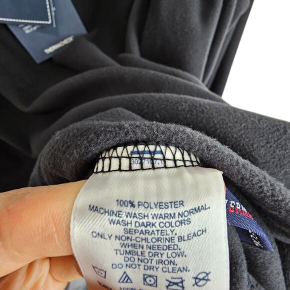 Lands End Sweater Fleece Sweater Men XXL Black Quarter Zip Sweater Men NEW - Picture 6 of 10